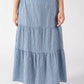 Gingham Tiered Midi Skirt