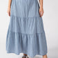 Gingham Tiered Midi Skirt