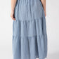 Gingham Tiered Midi Skirt