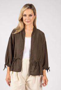 Adjustable Waist Bomber Jacket