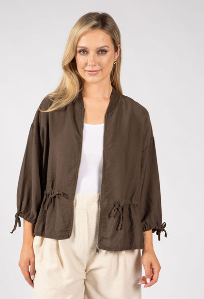 Adjustable Waist Bomber Jacket
