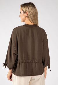 Adjustable Waist Bomber Jacket