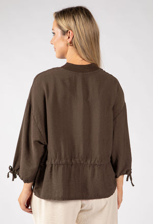 Adjustable Waist Bomber Jacket