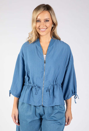 Adjustable Waist Bomber Jacket