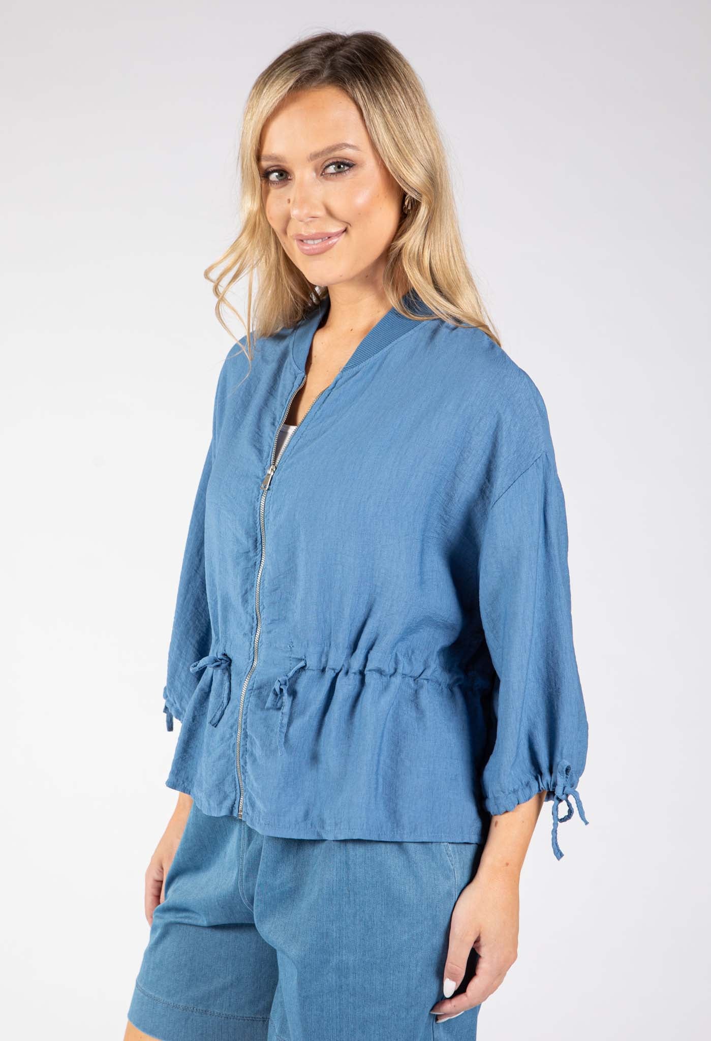 Adjustable Waist Bomber Jacket