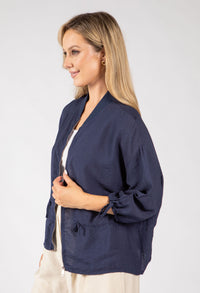 Adjustable Waist Bomber Jacket