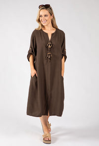 Linen Look Relaxed Dress