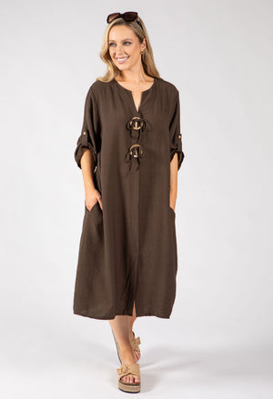 Linen Look Relaxed Dress