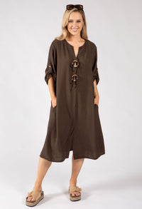 Linen Look Relaxed Dress