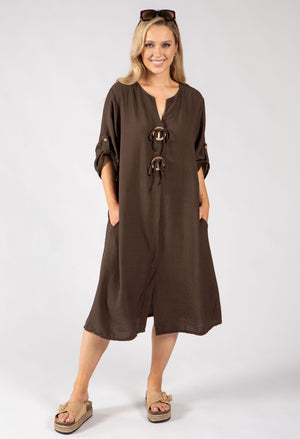 Linen Look Relaxed Dress