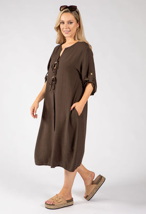 Linen Look Relaxed Dress