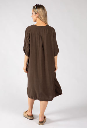 Linen Look Relaxed Dress
