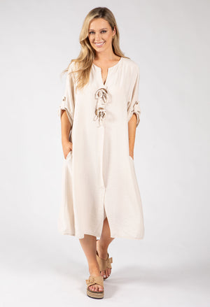 Linen Look Relaxed Dress