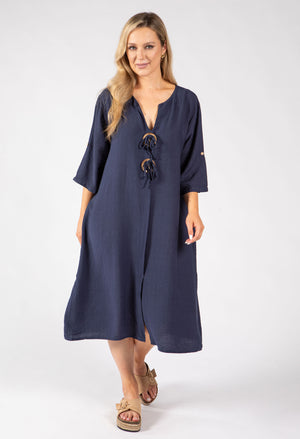 Linen Look Relaxed Dress