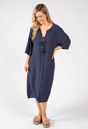 Linen Look Relaxed Dress