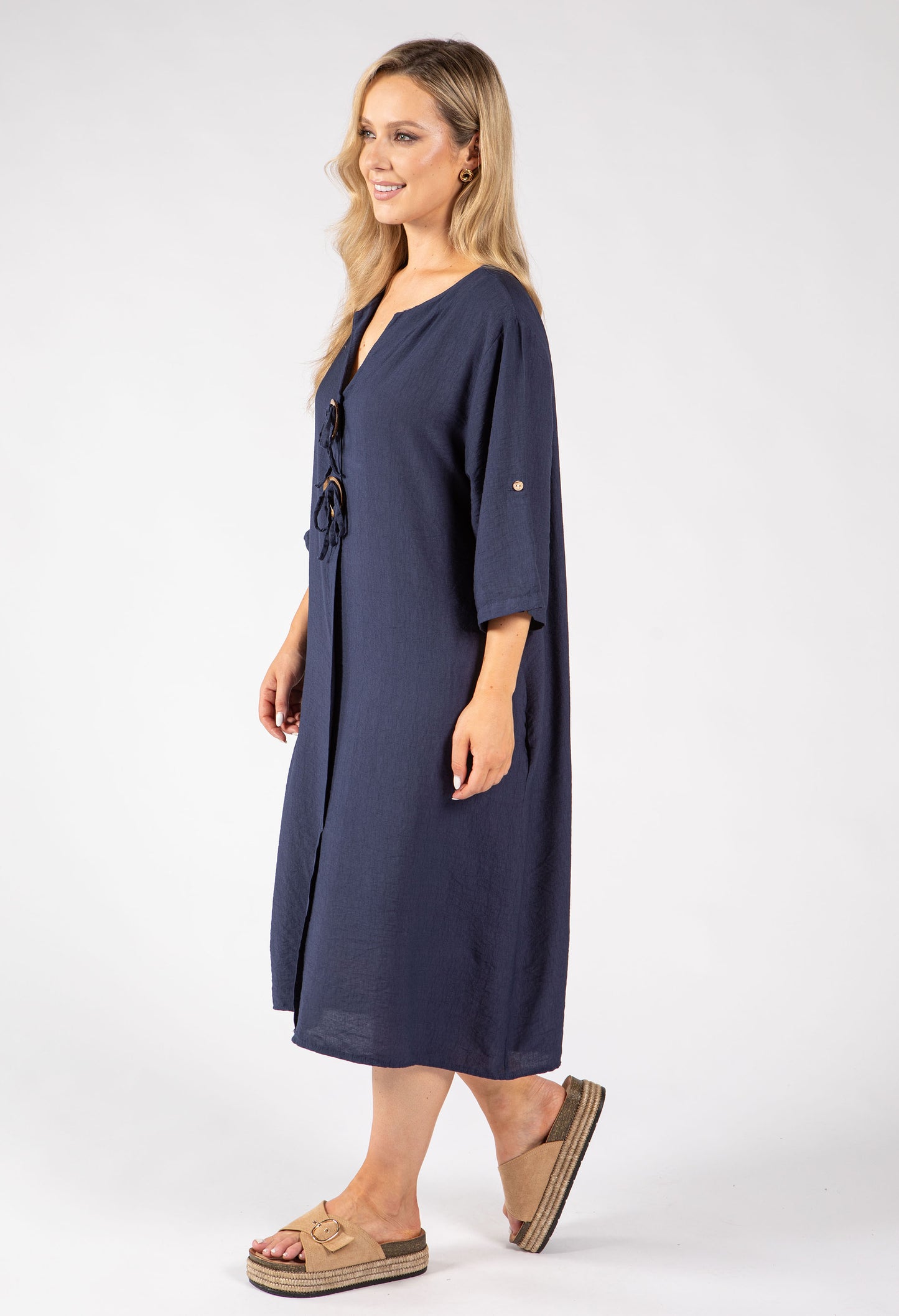 Linen Look Relaxed Dress
