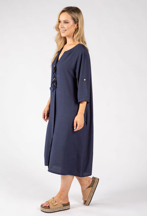 Linen Look Relaxed Dress