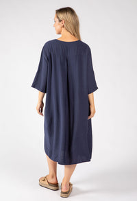 Linen Look Relaxed Dress