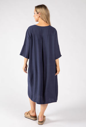 Linen Look Relaxed Dress