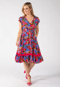Button Front Floral Dress