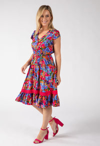 Button Front Floral Dress