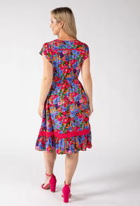 Button Front Floral Dress