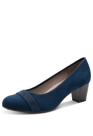 navy block heel