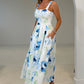 Heather Floral Pleated Midi Dress