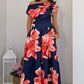 Close-up of floral print and fabric texture on Betty midi dress