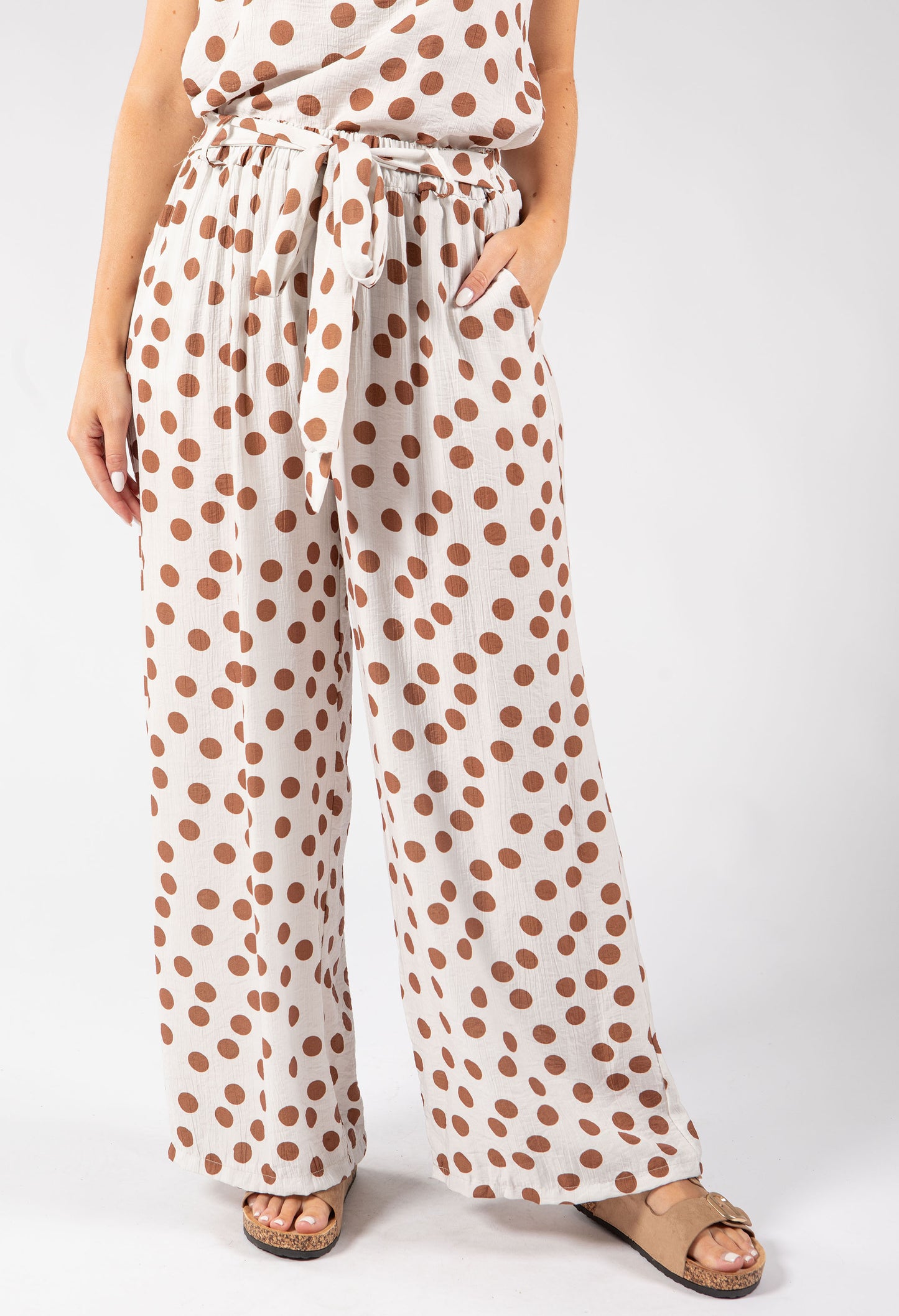 Wide Leg Polka Dot Trousers
