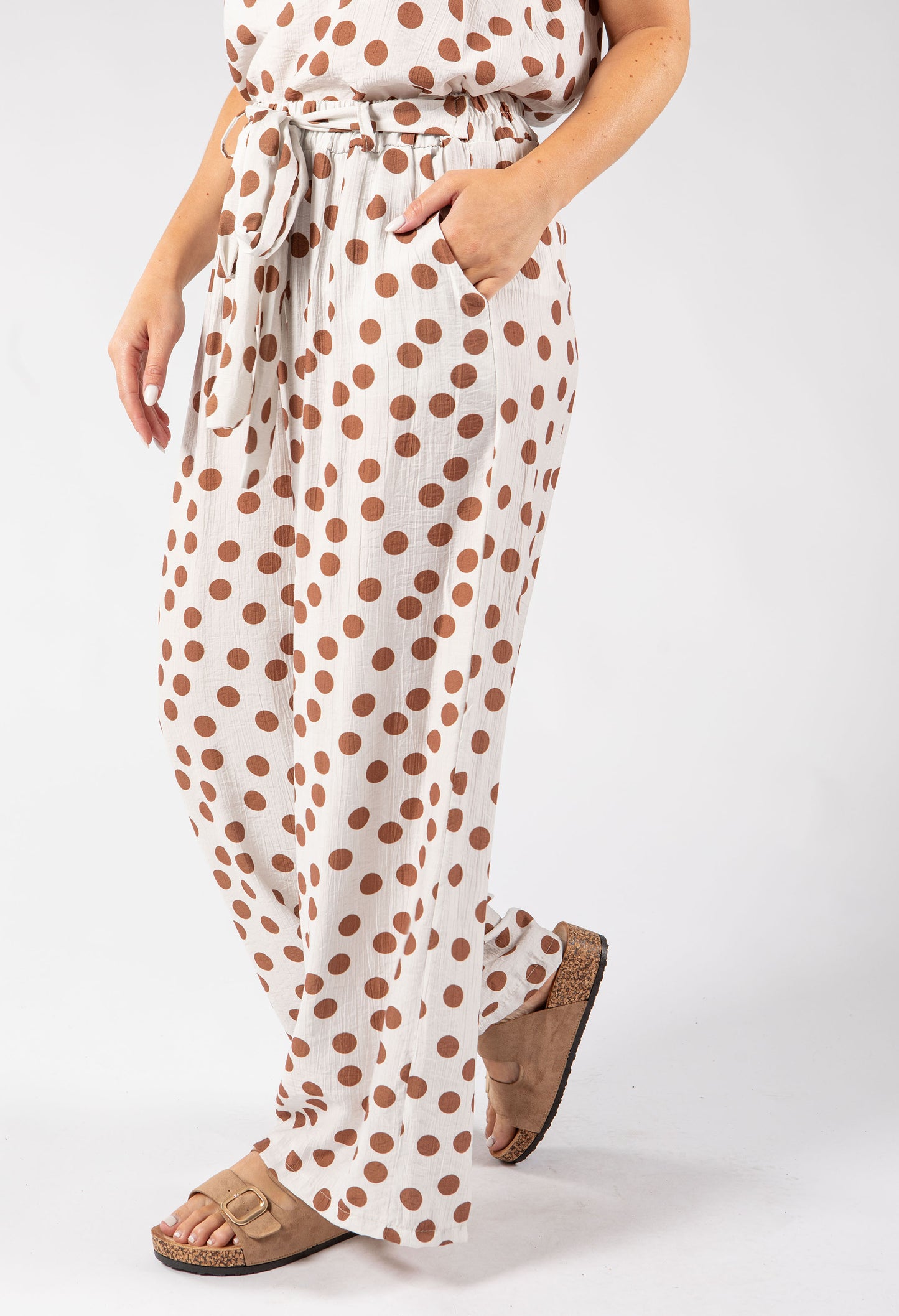 Wide Leg Polka Dot Trousers