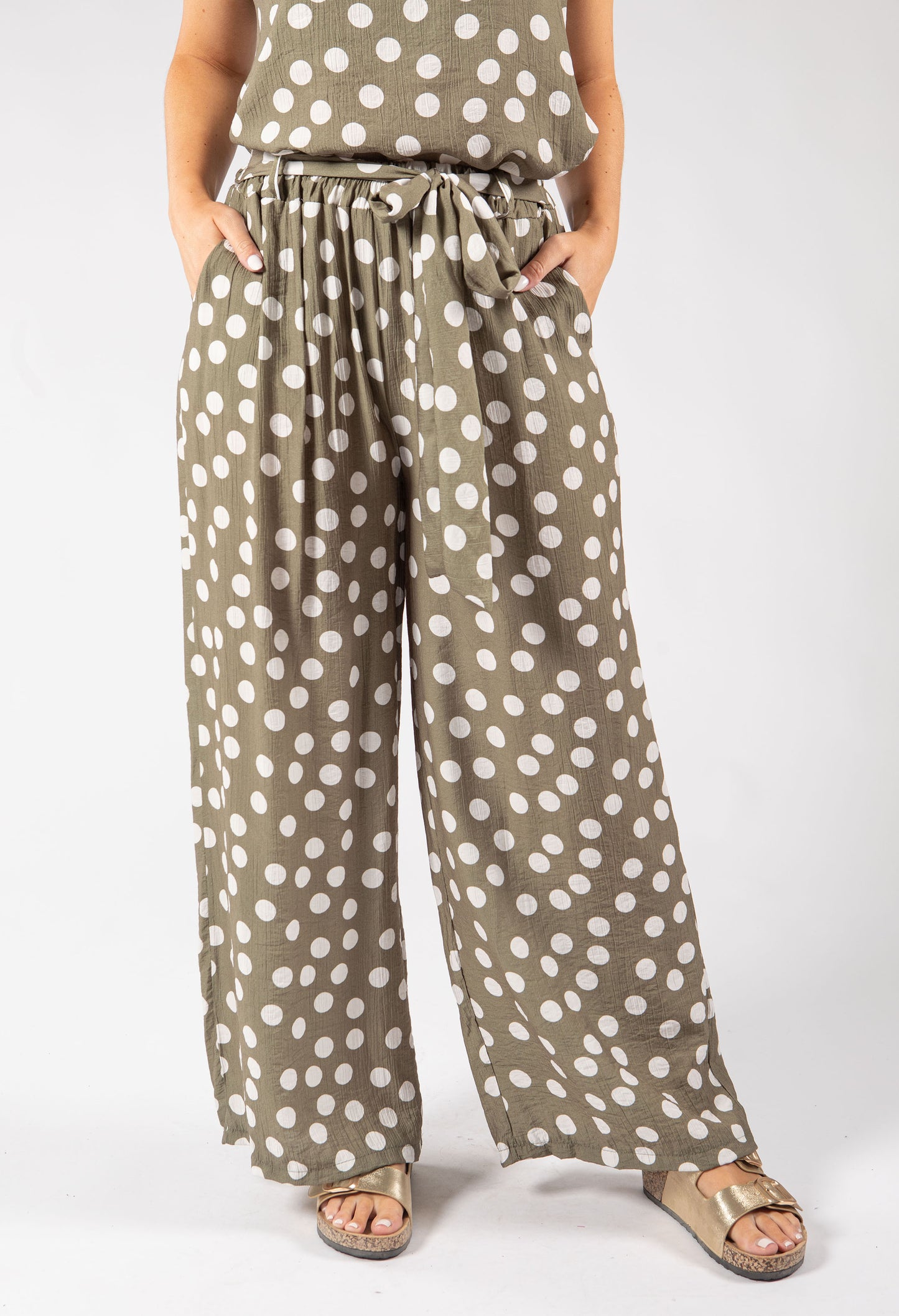 Wide Leg Polka Dot Trousers