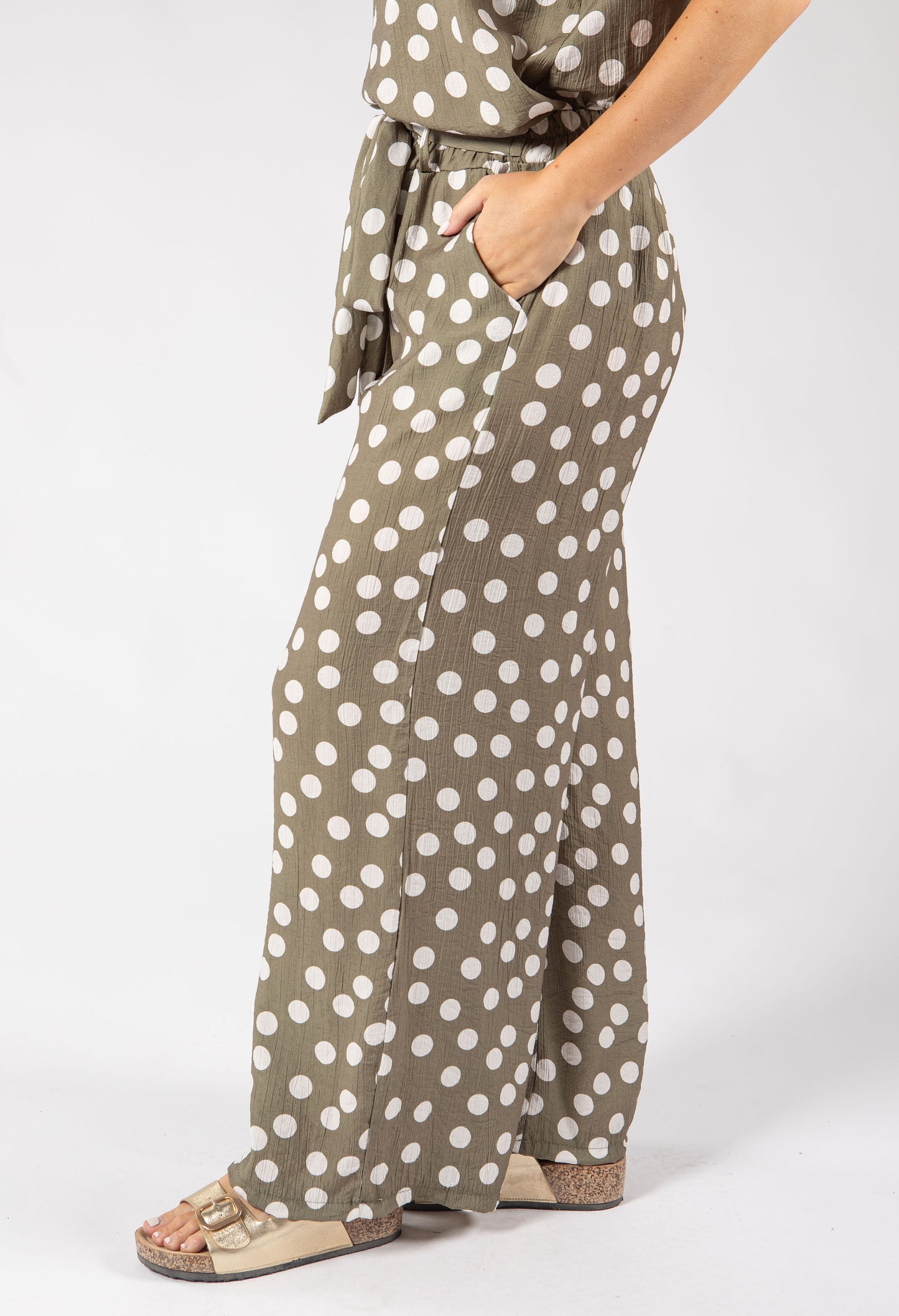 Wide Leg Polka Dot Trousers