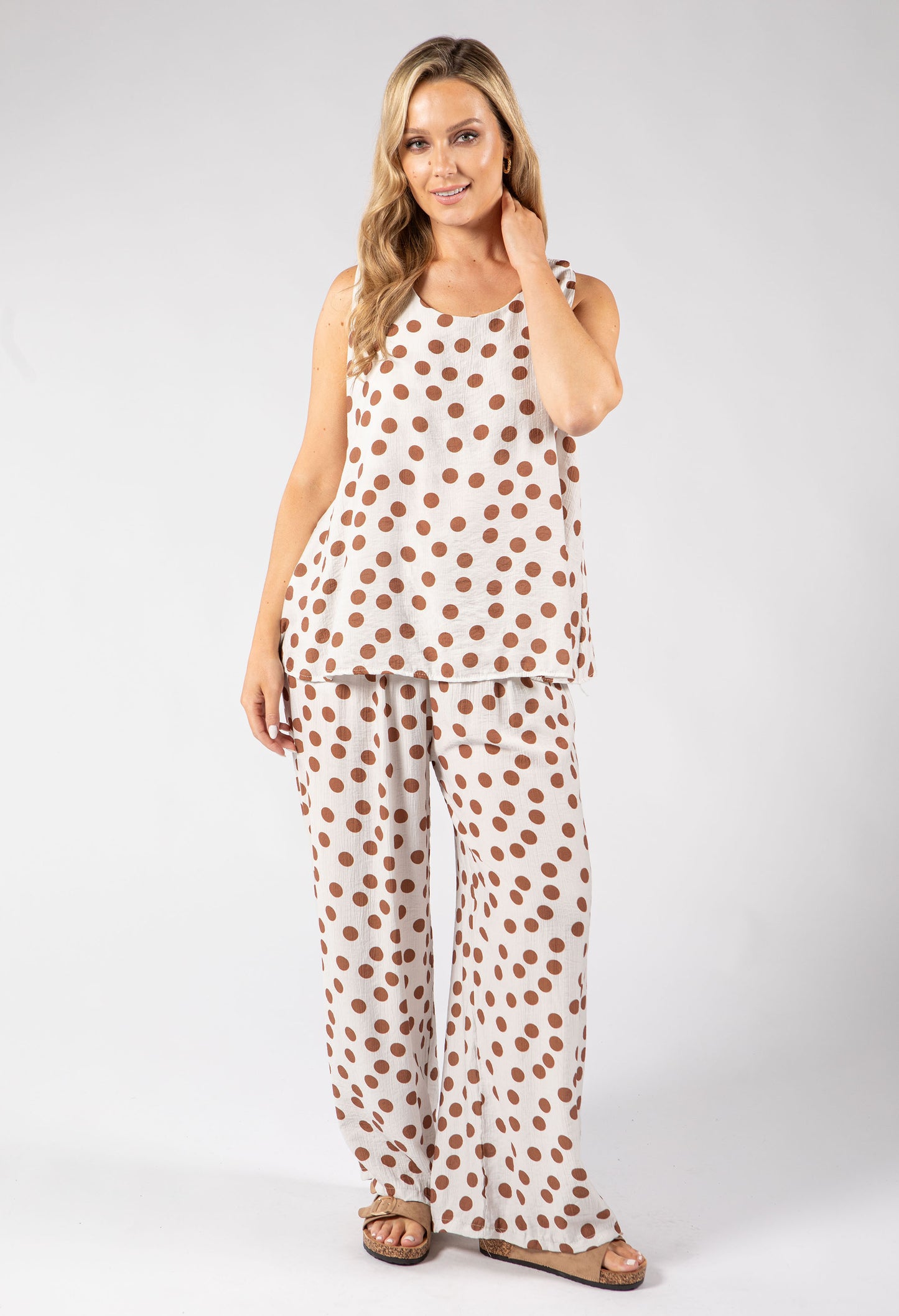 Sleeveless Polka Dot Top