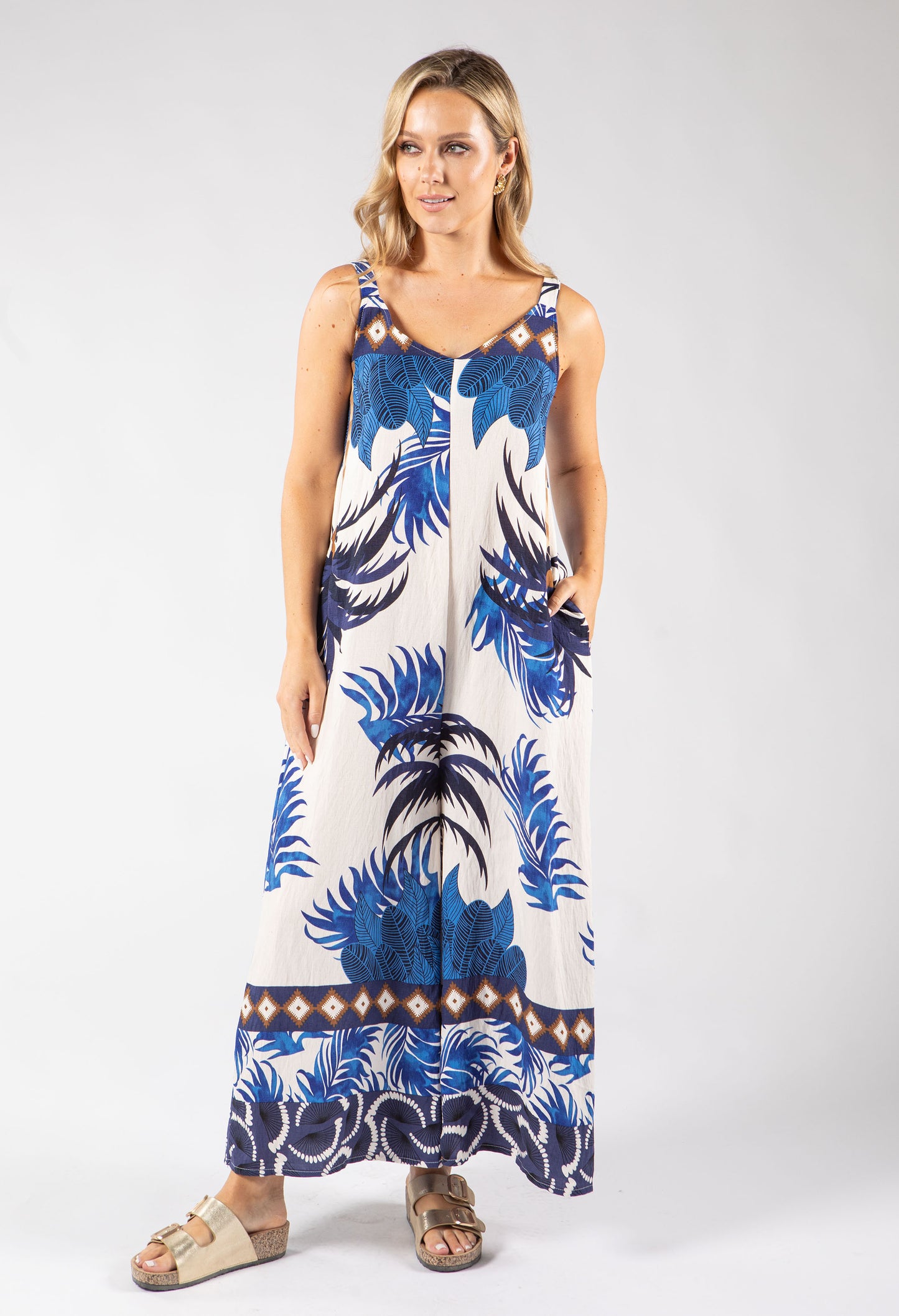 Palm Print Jumpsuit