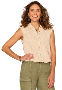 Cap Sleeve Striped Blouse