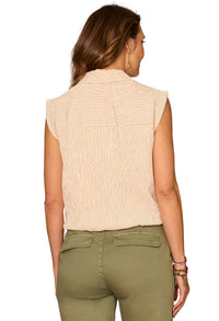 Cap Sleeve Striped Blouse