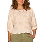 3/4 Pleated Sleeve Palm Tree Top