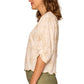 3/4 Pleated Sleeve Palm Tree Top