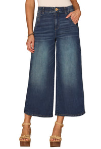 "Ab" Solution Cropped Wide Leg Jeans