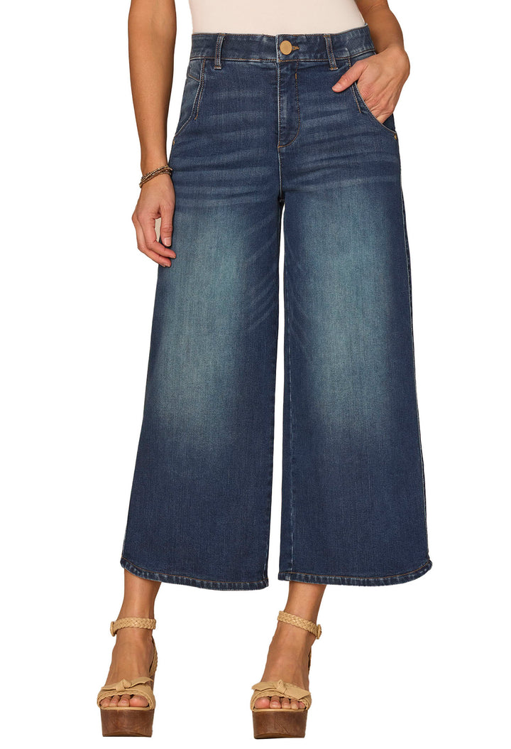 "Ab" Solution Cropped Wide Leg Jeans