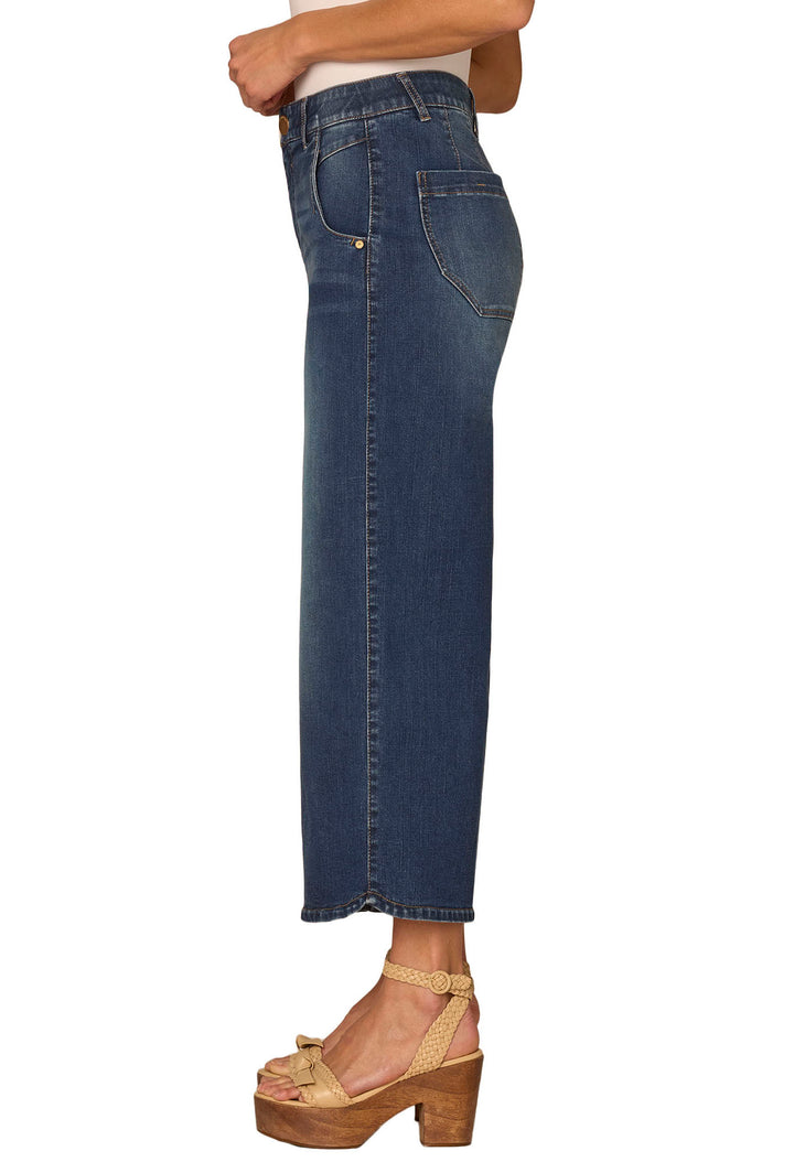 "Ab" Solution Cropped Wide Leg Jeans