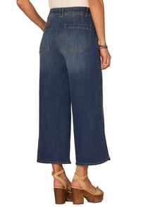 "Ab" Solution Cropped Wide Leg Jeans