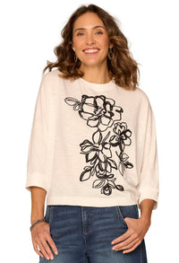 3/4 Sleeve Floral Top