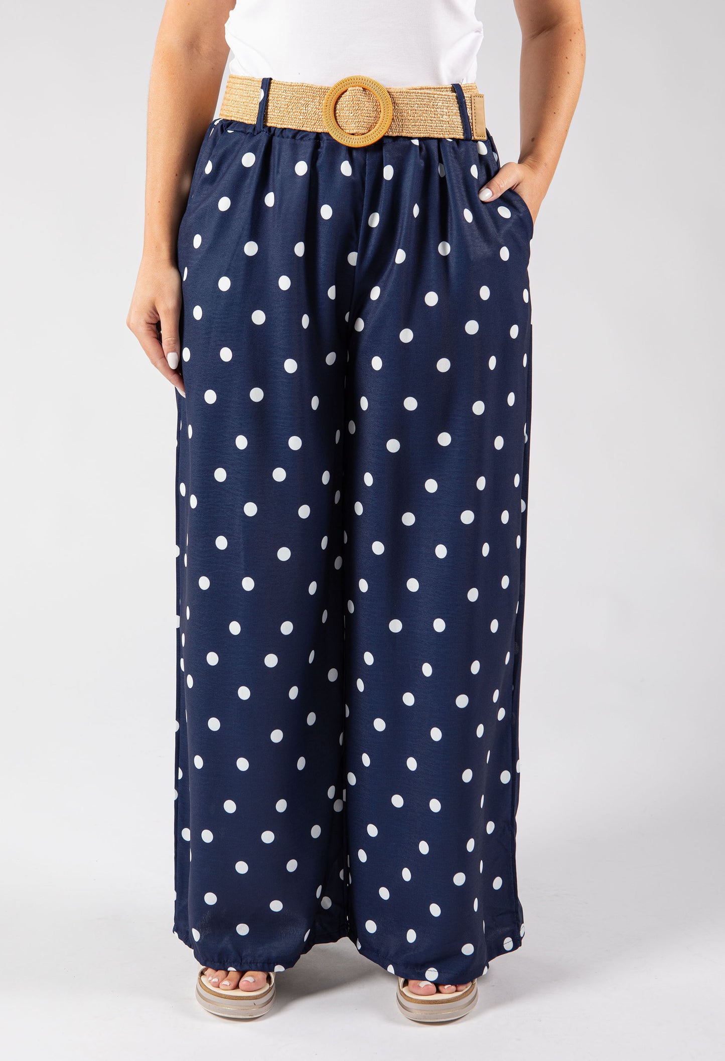 Belted Polka Dot Trousers