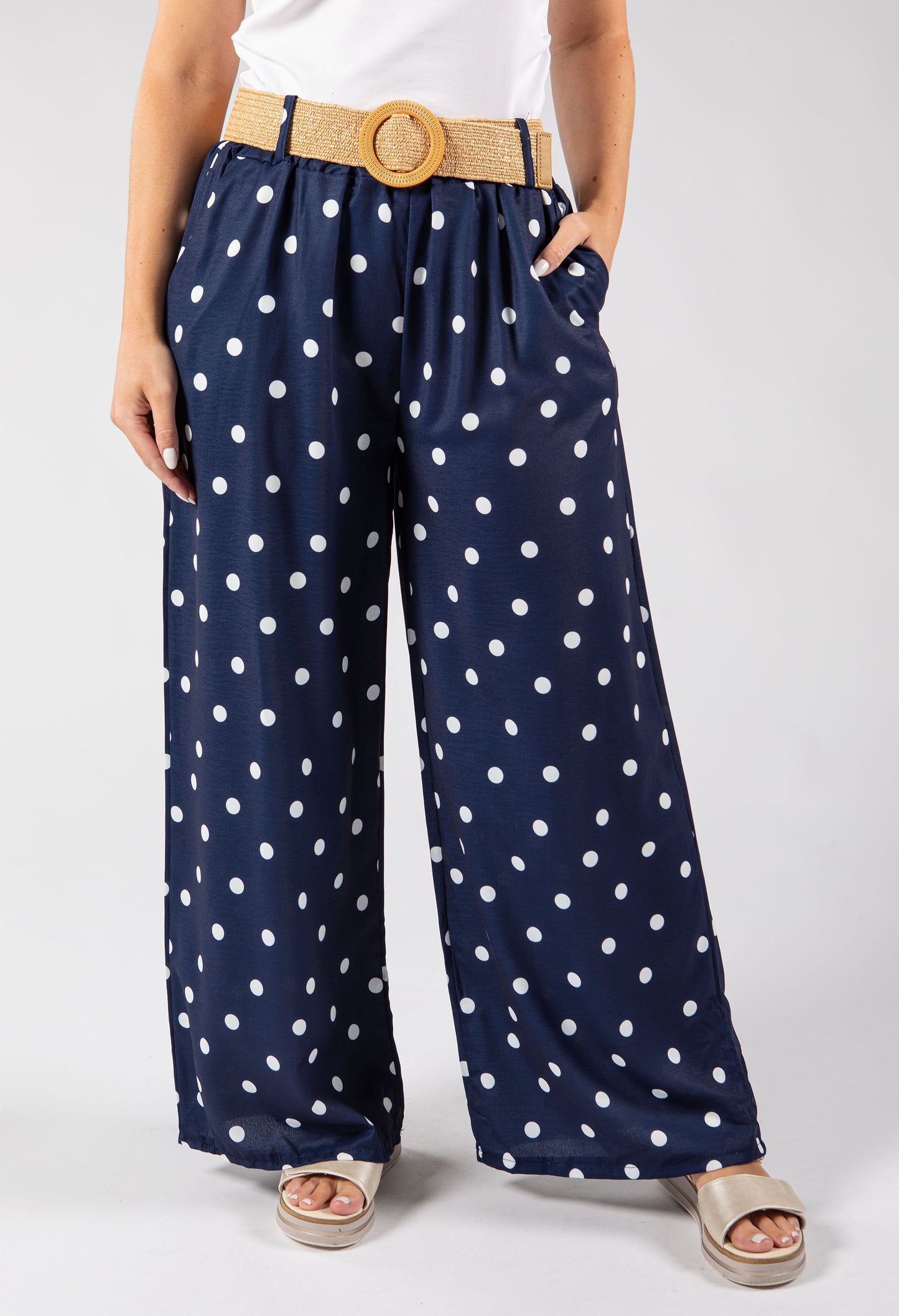 Belted Polka Dot Trousers