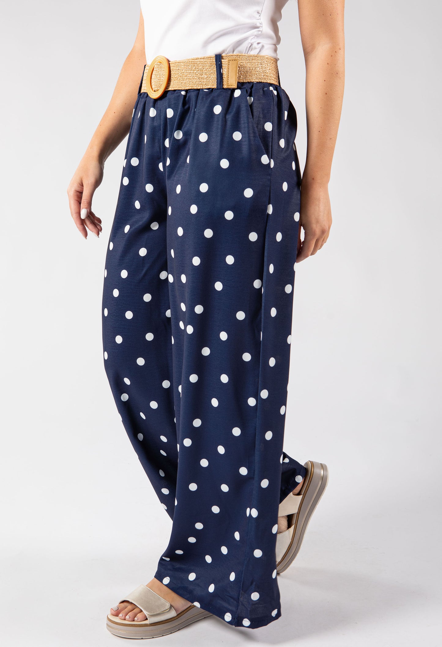 Belted Polka Dot Trousers
