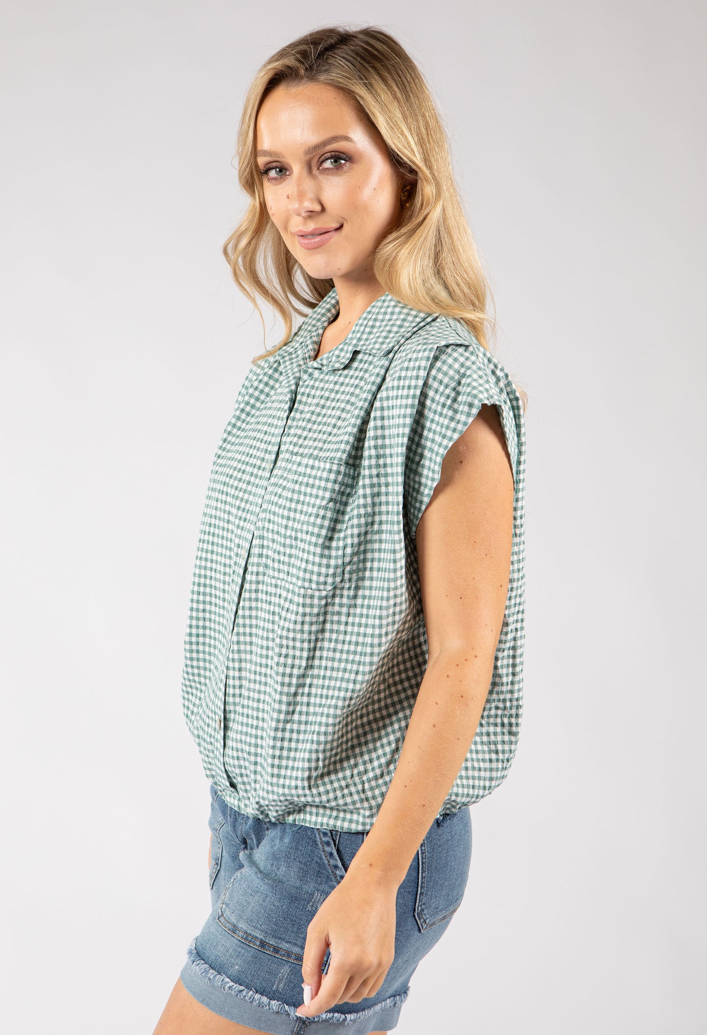 Gingham Cropped Shirt