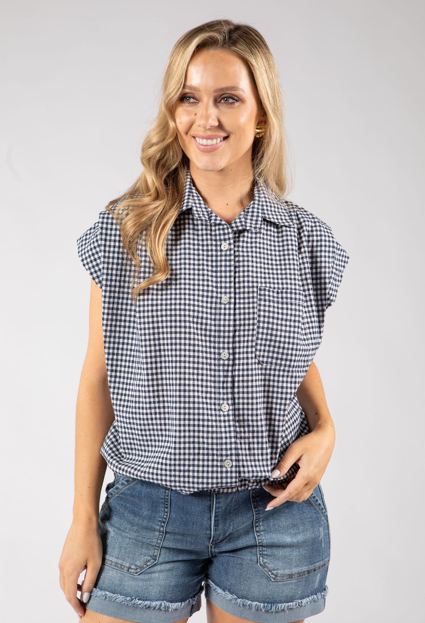 Gingham Cropped Shirt