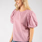 Gingham Puff Sleeve Top
